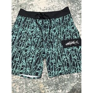 Tormenter Board Shorts Bamboo Leafs  Surf Swim Suit/Trunks Men SZ 30 Pocket